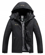Kurtki męskie - KURTKA MĘSKA ZIMOWA OCIEPLANA Z KAPTUREM OUTDOOR - CZARNA - XL - miniaturka - grafika 1