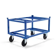 Wózki magazynowe - Bezpieczny wózek paletowy FRAME, 500 kg, koła gumowe Ø 200 mm, 1200x800x795 mm - miniaturka - grafika 1