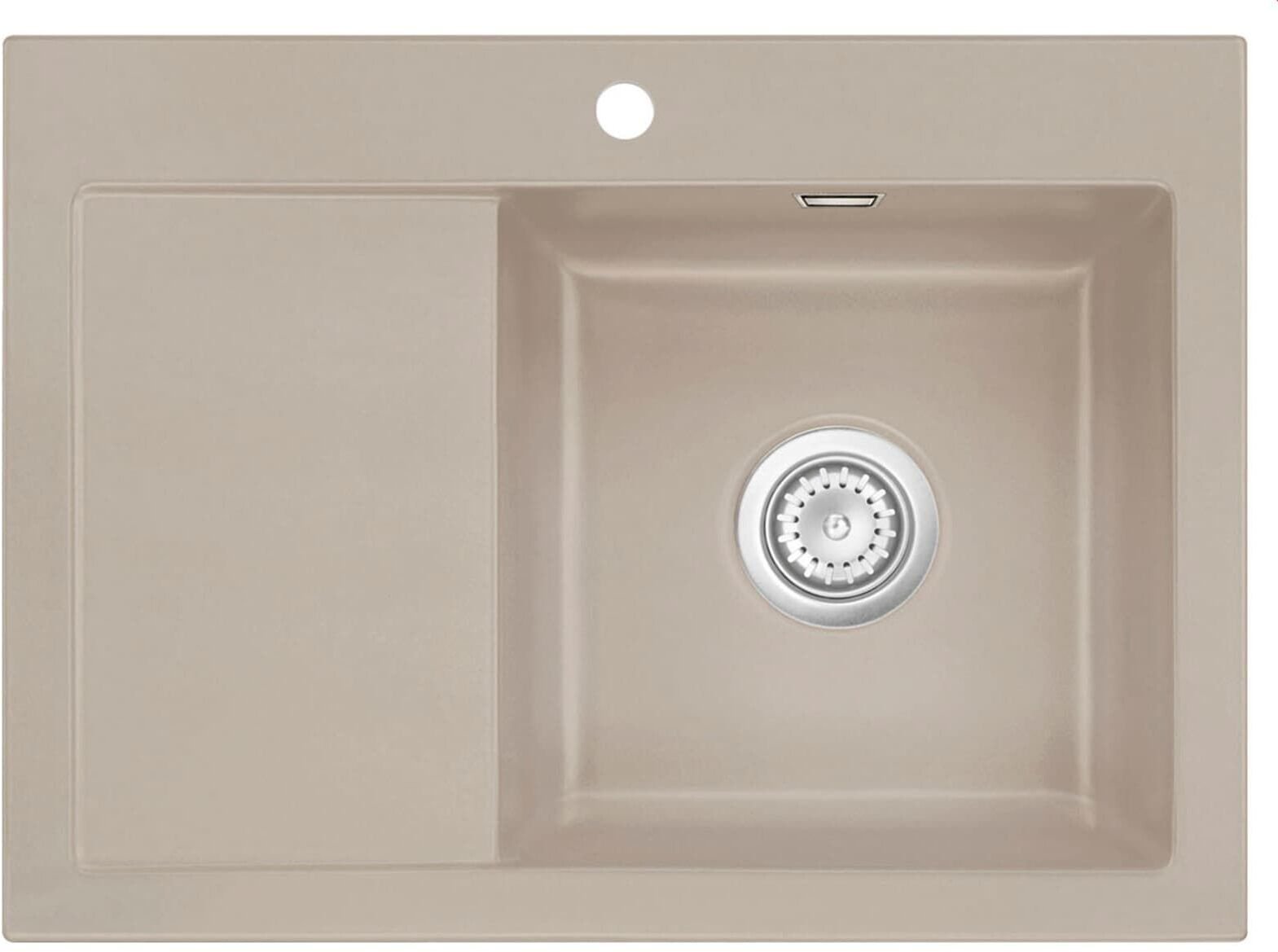 SYSTEMCERAM Zlewozmywak Mera 70 Fango, zlewozmywak ceramiczny, korek manualny 5058 01 23