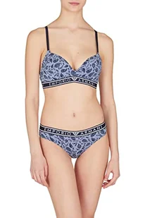 Emporio Armani damskie śpiączki Damskie spodnie bawełniane z nadrukiem Majtki, Marynarka wojenna/Paisley Pr., M - Spodnie damskie - miniaturka - grafika 1