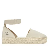 Espadryle damskie - Espadryle Calvin Klein Jeans Flatform Espadrille Sling Mg YW0YW01735 Beżowy - miniaturka - grafika 1