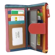 Portfele - Skórzany pojemny damski portfel ze wzorem Cavaldi - miniaturka - grafika 1