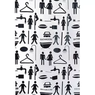 Zasłonka Peva Couple czarno-biały - Zasłony prysznicowe - miniaturka - grafika 1