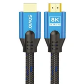 Kable - KABEL HDMI (M) V2.1, 5M, 8K, MIEDŹ, NIEBIESK - miniaturka - grafika 1