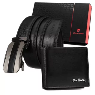 Portfele - Elegancki zestaw prezentowy z paskiem i portfelem — Pierre Cardin - grafika 1