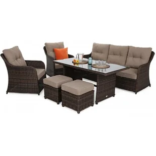 HOME &amp; GARDEN Meble ogrodowe technorattanowe Bergamo Brown Mat / Brown Melange 846123 - Meble ogrodowe - miniaturka - grafika 1