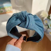 Inne - TEMU Denimowe opaski na głowę dla kobiet, w stylu vintage i proste, wygodne opaski do codziennego użytku, makijażu, mycia twarzy, akcesoria do - miniaturka - grafika 1