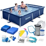 Baseny ogrodowe - ﻿Basen ogrodowy stelażowy 259x170x61 cm zestaw 15w1 Bestway 56403N - miniaturka - grafika 1