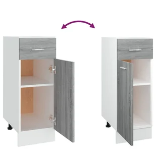 Lumarko Dolna szafka z szufladą, szary dąb sonoma, 30x46x81,5 cm - Szafki do salonu - miniaturka - grafika 9