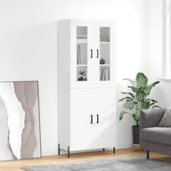 Witryny - vidaXL Witrynka, biała, 69,5x34x180 cm, materiał drewnopochodny - miniaturka - grafika 1