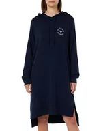 Bluzy damskie - Emporio Armani Damska bluza polarowa z wiskozy, niebieski, XS - miniaturka - grafika 1