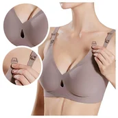 Biustonosze ciążowe - Biustonosz ciążowy stanik bezszwowy do karmienia - szary - M - miniaturka - grafika 1