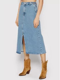 Spódnice - Selected Femme Spódnica jeansowa Coco 16083287 Niebieski Structured Fit - grafika 1