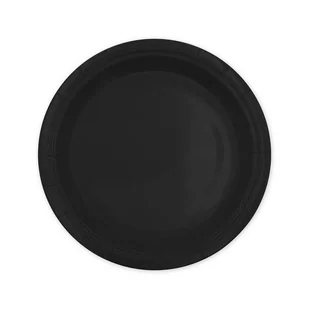 Talerzyki papierowe czarne, 18cm - 6 szt. - Balony i akcesoria - miniaturka - grafika 1