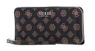 Portfele - GUESS Damski portfel Laurel SLG Large Zip Around Wallet, Logo Mocha, jeden rozmiar - miniaturka - grafika 1