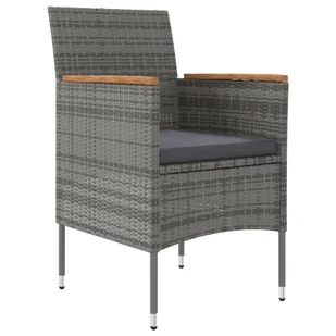 7-częściowy zestaw mebli ogrodowych z poduszkami, szaro-czarny - Meble ogrodowe - miniaturka - grafika 4