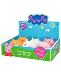 Piłka Grzechotka ŚWINKA PEPPA 1szt. z efektem dźwiękowym - Grzechotki dla dzieci - miniaturka - grafika 1