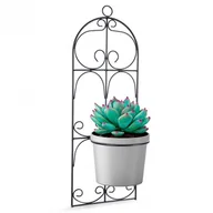 Kwietniki - Kwietnik ścienny metalowy czarny 19x52 cm kod: O-339461 - miniaturka - grafika 1