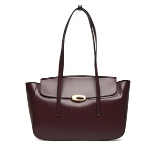 Torebka Calvin Klein Hardware Flap Tote Bag LV04F3145G Bordowy - Torebki damskie - miniaturka - grafika 1