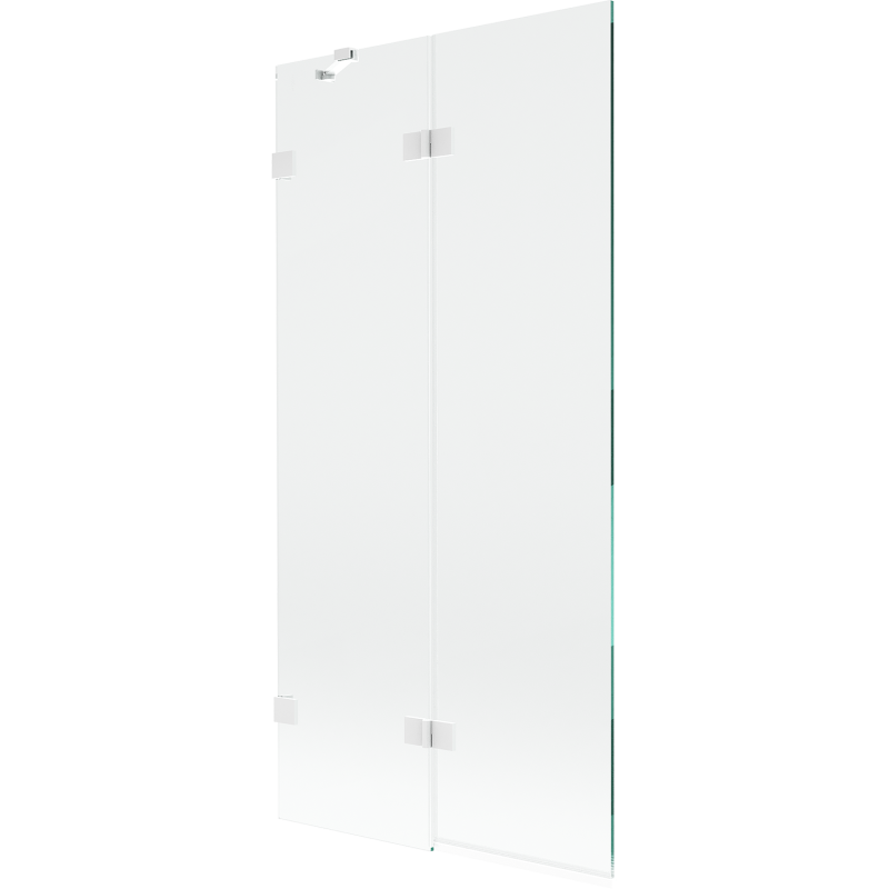 Mexen Lunar parawan nawannowy 2-skrzydłowy lewy 90 x 150 cm, transparent, biały - 897-090-100-20-00-L