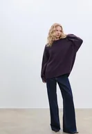 Swetry damskie - Stradivarius Sweter z miękkiej dzianiny Purpurowy S - miniaturka - grafika 1