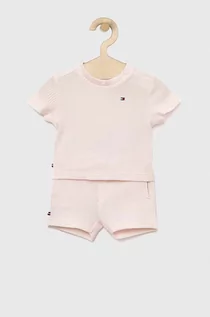 Komplety dla niemowląt - Tommy Hilfiger komplet bawełniany niemowlęcy kolor różowy - grafika 1