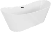 Wanny - Mexen Montana wanna wolnostojąca 180 x 80 cm, biała, przelew czarny - 52011808000-70 - miniaturka - grafika 1