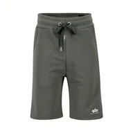 Spodnie sportowe męskie - Spodenki Alpha Industries Basic SL 116363142 - zielone - miniaturka - grafika 1