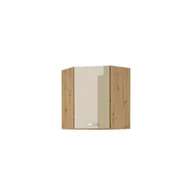 Szafki kuchenne - Szafka Górna Wisząca Narożna 1 Drzwi 58 x 58 GN-72 1F Artisan Cappucino Połysk Stolarz Lempert Cappucino, Dąb Artisan - miniaturka - grafika 1