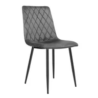 Krzesła - Eleganckie krzesło welurowe, 40x45x89 cm, ciemny szary - miniaturka - grafika 1