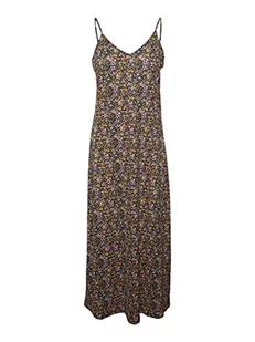 VERO MODA Damska sukienka VMJEASY Singlet Ankle Dress JRS, czarna/AOP: Cille Radiant Yellow, L, Czarny/Aop: żółty (cille Radiant Yellow), L - Sukienki - miniaturka - grafika 1
