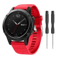 Akcesoria do smartwatchy - Gumowy pasek Alogy karbon do Garmin Fenix 5/5 Plus/6/6 Pro Malinowy - miniaturka - grafika 1