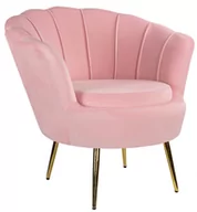 Fotele - Fotel Muszelka Pudrowo Różowy Do Salonu Welurowy - miniaturka - grafika 1