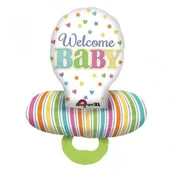 Baby shower i roczek - Balon foliowy 55cm x 73 cm, welcome baby-smoczek - miniaturka - grafika 1