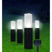 Lampy ogrodowe - Zestaw 4 lamp solarnych 5,5 x 5,5 x 43 cm - miniaturka - grafika 1