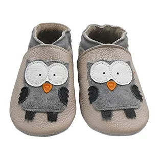 Bemesu Buty dla niemowląt Buty Pierwsze kroki miękkie skórzane kapcie dla dzieci i dziewczynek (EU 18-24), Beżowy Eule, 21/22 EU - Buty dla dziewczynek - miniaturka - grafika 1