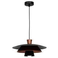 Lampy sufitowe - Luminex Plato 3136 lampa wisząca zwis 1x60W E27 czarna/miedziana - miniaturka - grafika 1