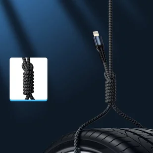 Joyroom N10 King Kong series zestaw 3 x nylonowy kabel przewód USB - Lightning (0.25m + 1.2m + 2m) 2,4A czerwone - Kable USB - miniaturka - grafika 6
