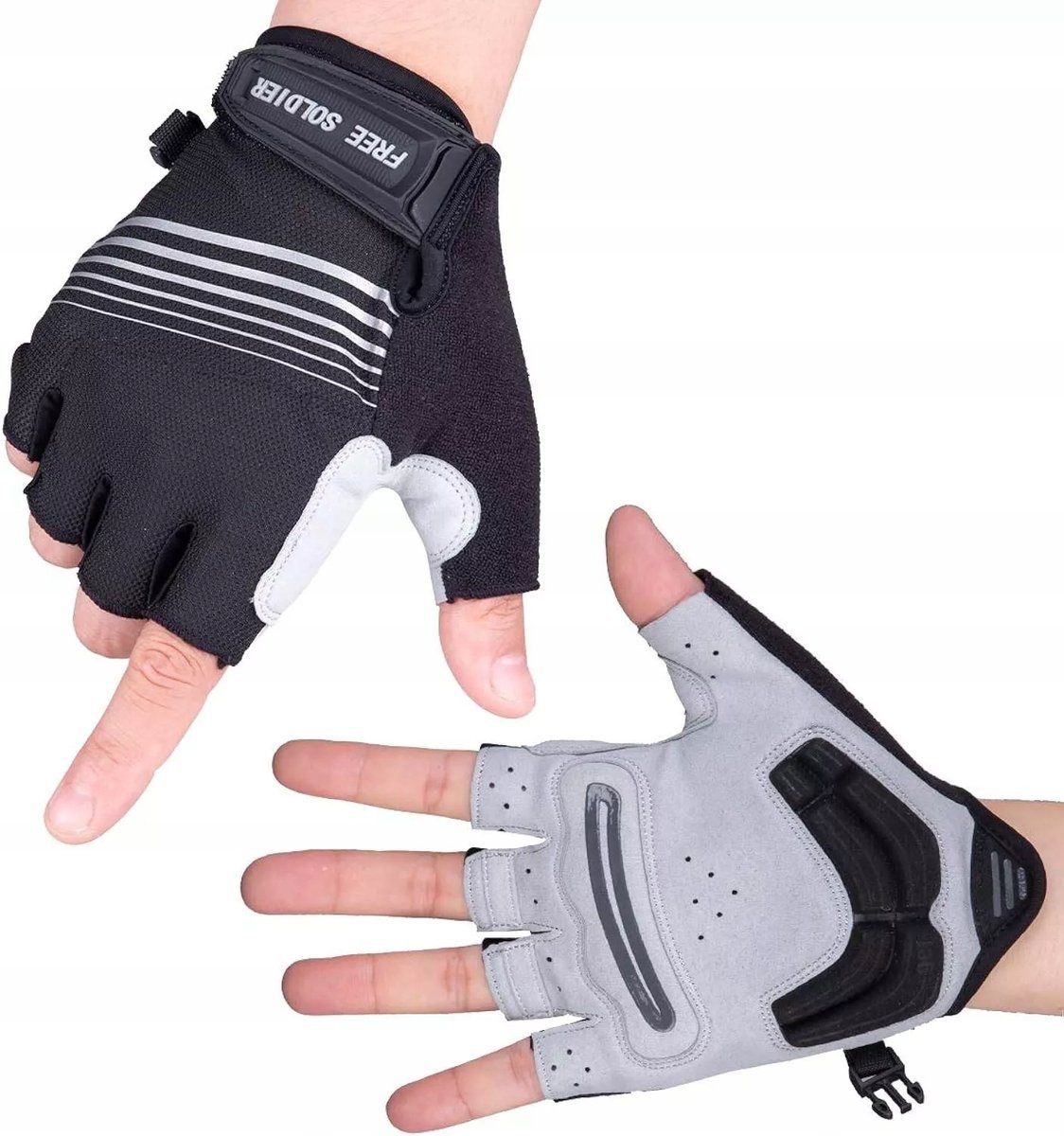 RĘKAWICZKI ROWEROWE MĘSKIE DAMSKIE BEZ PALCÓW NA ROWER KRÓTKIE ROZMIAR XL