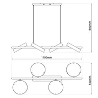 Lampy sufitowe - Näve Lampa wisząca LED Tessa czarna/beżowa 110cm Touchdim CCT 4-punktowa. - miniaturka - grafika 1