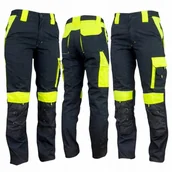 Odzież robocza - Spodnie robocze męskie Odblaskowe czarno-żółte Ostrzegawcze BHP ochronne 62 - miniaturka - grafika 1