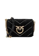 Torebki damskie - Pinko Love Click Mini Aksamit+ Vit, Torba damska, Z99Q_Czarno-Antique Gold, Z99q_czarno-antyczne złoto - miniaturka - grafika 1