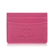 Etui na dokumenty i karty - Etui na karty i wizytówki skórzane minimalistyczne praktyczne etui różowe T-151-PI - miniaturka - grafika 1