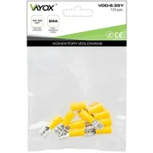 Kostki, złączki, wtyczki - Konektory izolowane męskie 5 szt. + żeńskie 5 szt. żółte VDD-6.35Y Vayox - miniaturka - grafika 1
