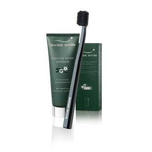 swiss smile swiss smile Vitalizing Herbal zestaw 75ml Vitalizing Herbal Toothpaste + 1szt Sensitive-Soft Toothbrush Green unisex - Wybielanie zębów - miniaturka - grafika 1