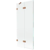 Parawany nawannowe - Mexen Lunar parawan nawannowy 2-skrzydłowy lewy 80 x 150 cm, transparent, miedź szczotkowana - 897-080-100-65-00-L - miniaturka - grafika 1