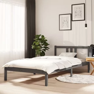 Lumarko Rama łóżka, szara, lite drewno, 100 x 200 cm - Łóżka - miniaturka - grafika 1