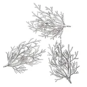 Zabawki kreatywne - Srebrne gałązki 9 cm 3 szt. - miniaturka - grafika 1