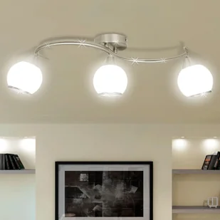 Lampa sufitowa ze szklanymi kloszami na zakrzywionej szynie 3 × E14 - Oprawy, klosze i abażury - miniaturka - grafika 1