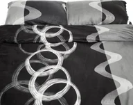 Pościel - Pościel z polaru z zamkiem błyskawicznym w kolorze szarym Poszewka na poduszkę i kołdrę 100% poliester 200x200 cm - miniaturka - grafika 1